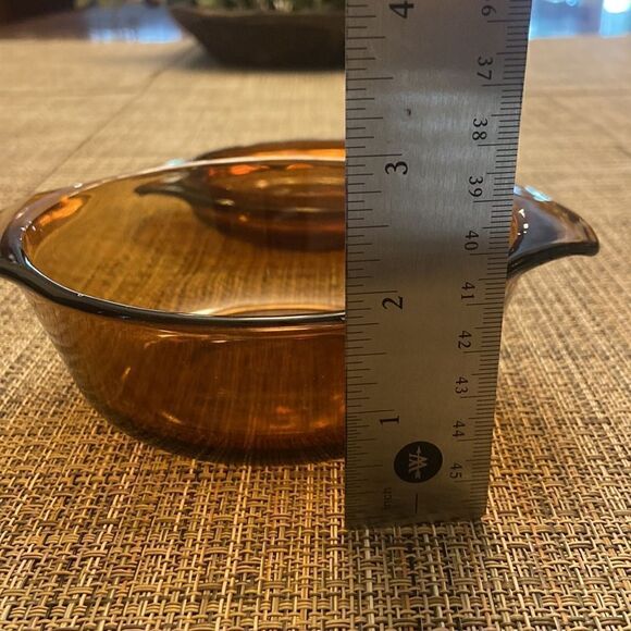Brown Amber Fire King Anchor Hocking 12 Oz Mini Casserole w Lid Tab Handle #472 - Picture 10 of 10